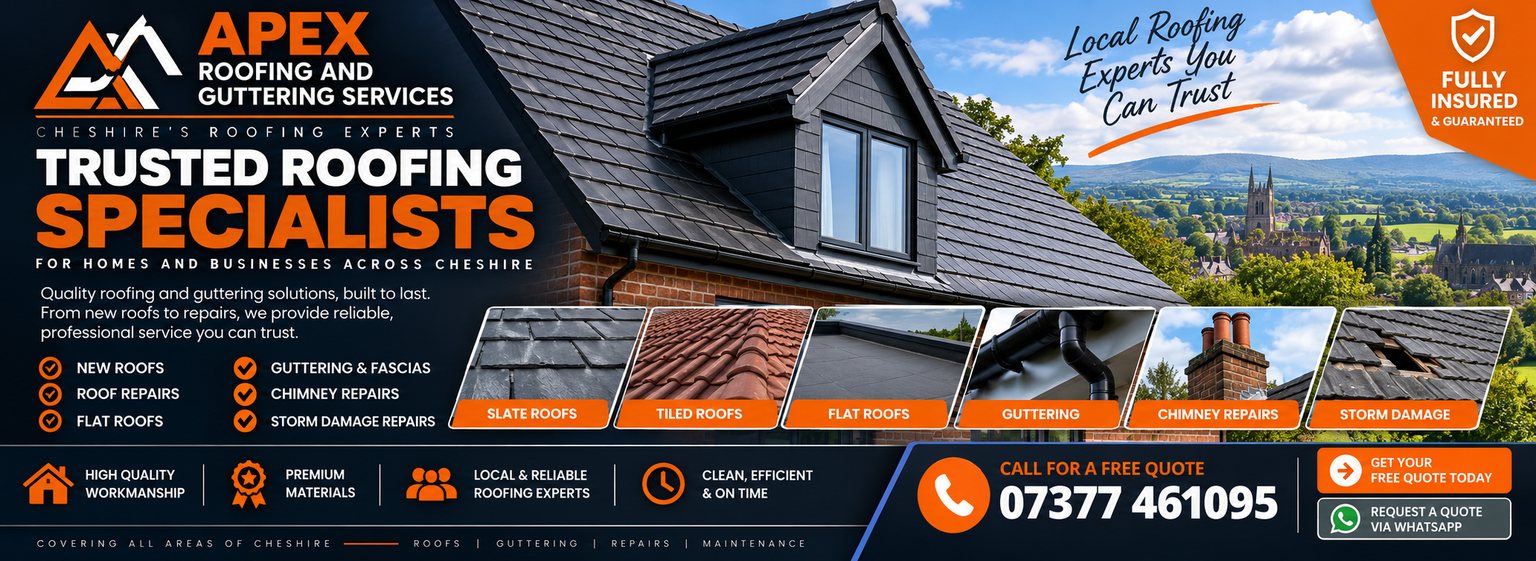 Apex Roofing and Guttering Services &ndash; trusted roofing specialists across Cheshire