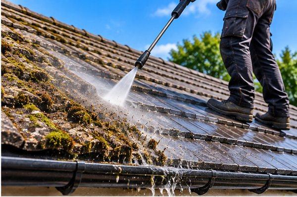 Roof Moss Removal &ndash; illustration