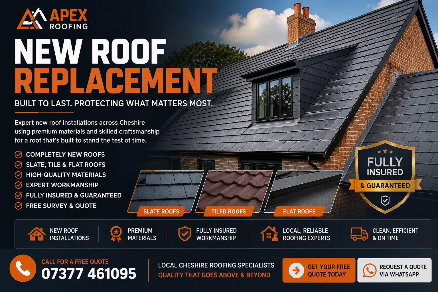 Roof replacement in Crewe by Apex Roofing