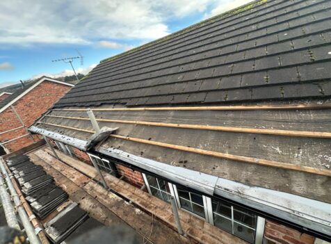 roof re-batten and felted with a dry ridge kit in Macclesfield