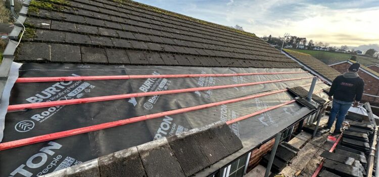 roof re-batten and felted with a dry ridge kit in Macclesfield