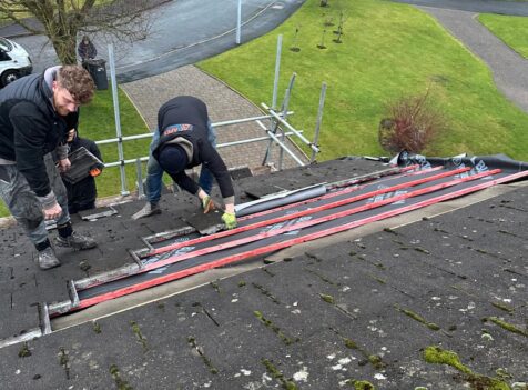 roof re-batten and felted with a dry ridge kit in Macclesfield