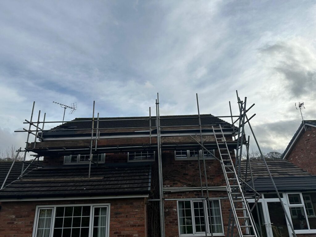 roof re-batten and felted with a dry ridge kit in Macclesfield